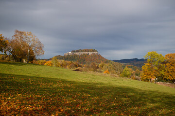 autumn view to the fortress of Koenigsstein - 771293470