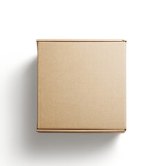 Kraft fordable paper box isolated on transparent background , can be used in a variety of industries, such as food and beverage, cosmetics, and electronics.