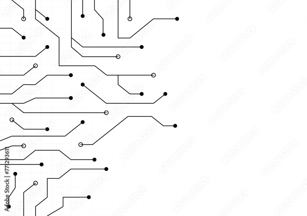 Poster abstract technology line and dot connection geometric circuit broad background vector illustration.