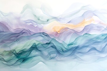 : A fluid, ethereal abstract landscape with soothing pastel hues