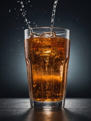 glass of cola with ice