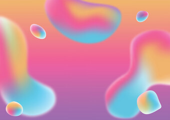abstract liquid fluid shape and blur gradient colorful background vector illustration
