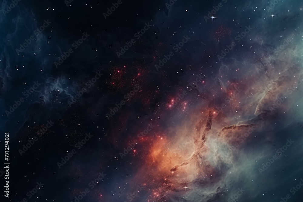 Sticker a close up of a nebula in the night sky, with a variety of colors and shapes visible in the composit