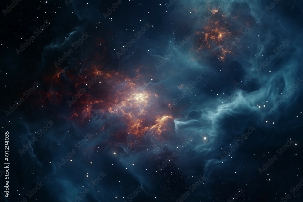 Wall mural a close up of a glowing nebula in deep space, showing the intricate details of its structure