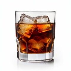 Black Russian Cocktail, isolated on white background