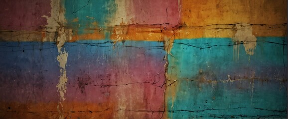 Colorful wall texture grunge rough abstract with scratches and small cracks from Generative AI