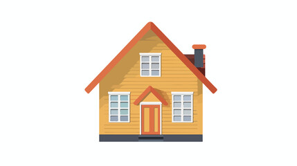Fototapeta na wymiar Flat paper cut style icon of house model vector illustration