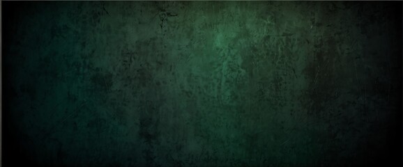 Ebony black to deep forest green color gradient wall texture grunge rough abstract with scratches and small cracks from Generative AI - obrazy, fototapety, plakaty