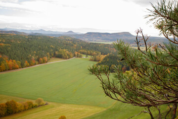 View from the papststein intos saxon switzerland - 771296605