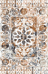 Carpet and Fabric print design with grunge and distressed texture repeat pattern 
