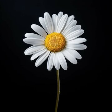 Daisy Flower, isolated on black background