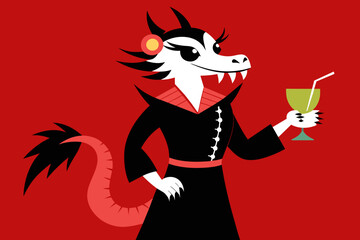 a ginger Chinese New Year Dragon Vector.