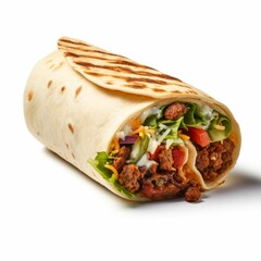 Burrito isolated on white background
