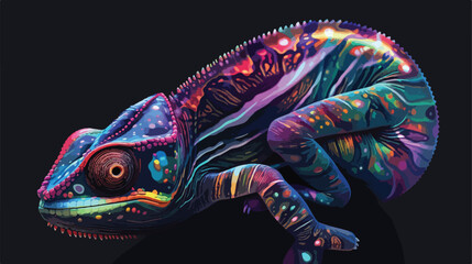 Holographic amorphous chameleon-colored object  - obrazy, fototapety, plakaty