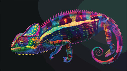 Holographic amorphous chameleon-colored object  - obrazy, fototapety, plakaty