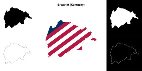 Breathitt county (Kentucky) outline map set