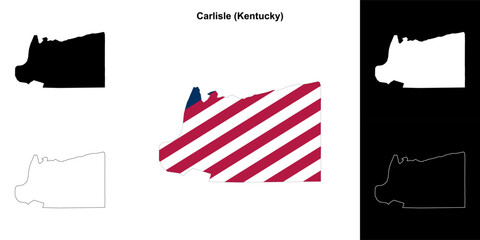 Carlisle county (Kentucky) outline map set