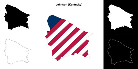 Johnson county (Kentucky) outline map set