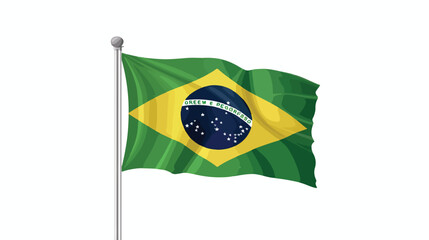 Illustration of Brazil Flag waving. National Flag