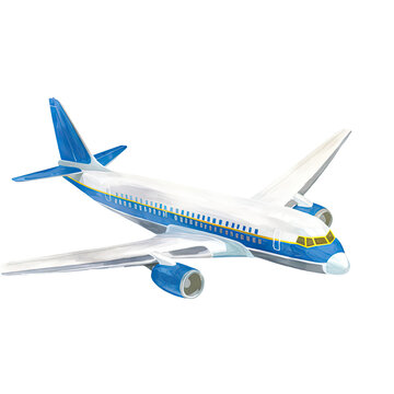 recommend clip art: AI-generated watercolor Airplane clip art illustration. Isolated elements on a white background.	