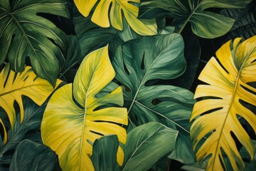 Unique Watercolor Tropical Leaves Pattern