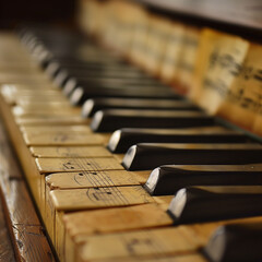Old piano, wood, musical instrument, education, learning