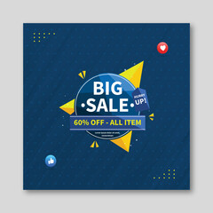 Fototapeta na wymiar big sale, super sale, black Friday sale, exclusive sale social media banner and Instagram post design template