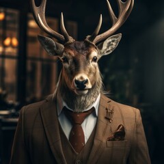 Deer in a suit