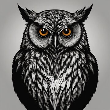 owl black logo silhouette icon design vector