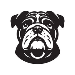 Bulldog Silhouette: Strong, Resolute Canine Breed Profile for Design and Graphic Projects- bulldog vector stock.