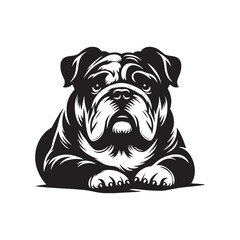 Bulldog Silhouette: Strong, Resolute Canine Breed Profile for Design and Graphic Projects- bulldog vector stock.