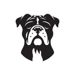 Bulldog Silhouette: Strong, Resolute Canine Breed Profile for Design and Graphic Projects- bulldog vector stock.