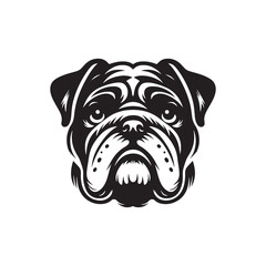 Bulldog Silhouette: Strong, Resolute Canine Breed Profile for Design and Graphic Projects- bulldog vector stock.
