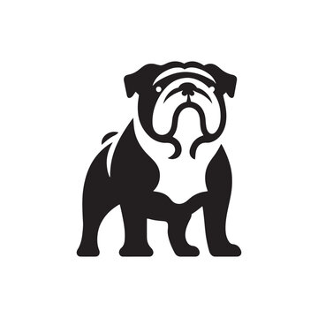 Bulldog Silhouette: Strong, Resolute Canine Breed Profile for Design and Graphic Projects- bulldog vector stock.