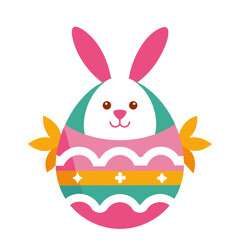Happy Easter Day Rabbit and Egg Element for Illustration