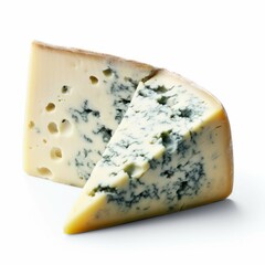 Danish Blue Cheese isolated on white background