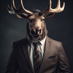 Moose in a suit
