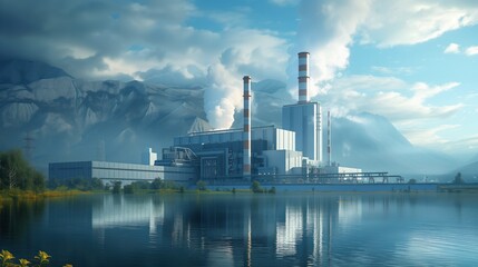 nuclear power plant industrial landscape