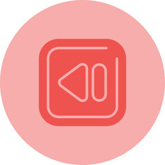 Rewind Square Vector Icon