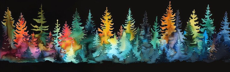 Cluster of Trees in Darkness - obrazy, fototapety, plakaty