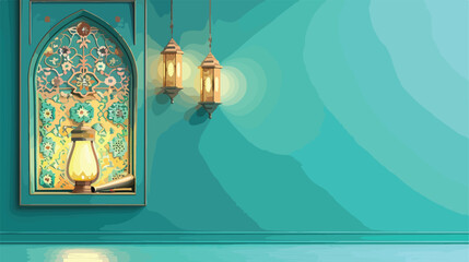 Islamic decoration background with cannon arabic - obrazy, fototapety, plakaty