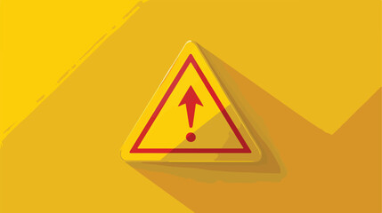 Isolate of realistic yellow triangle caution warning