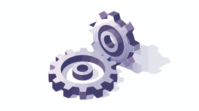 Isometric settings gear simple icon concept vector illustration