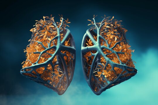 lungs isolated 3D rendering image