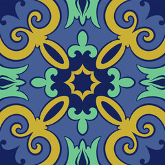 background vintage mandala ornament  tiles ceramic, Geometric retro mosaic pattern