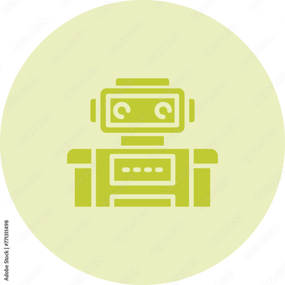 Sticker Robot Vector Icon