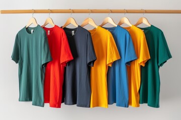 Row of T-Shirts on Clothes Rack
