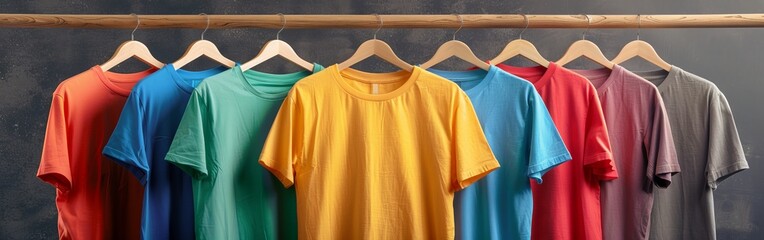 Row of Shirts on Clothes Rack