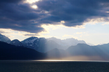 Sunset in Favorite Channel, Alaska, United States    