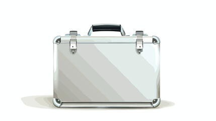 Metallic briefcase illustration isolated on white background